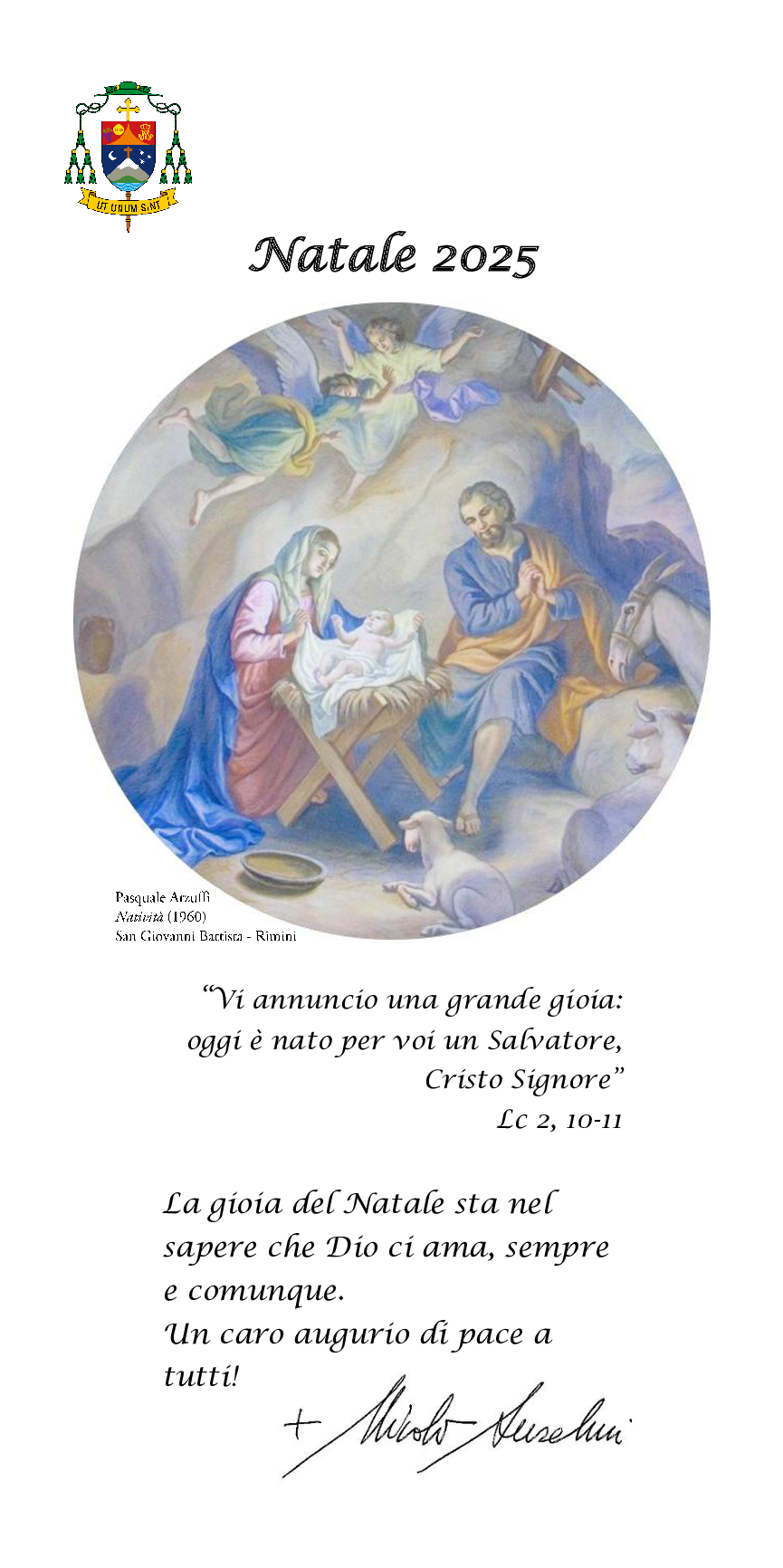 “Gli Auguri Natalizi del Vescovo di Rimini Genovese Monsignor Nicolò Anselmi a Simone Mora!”